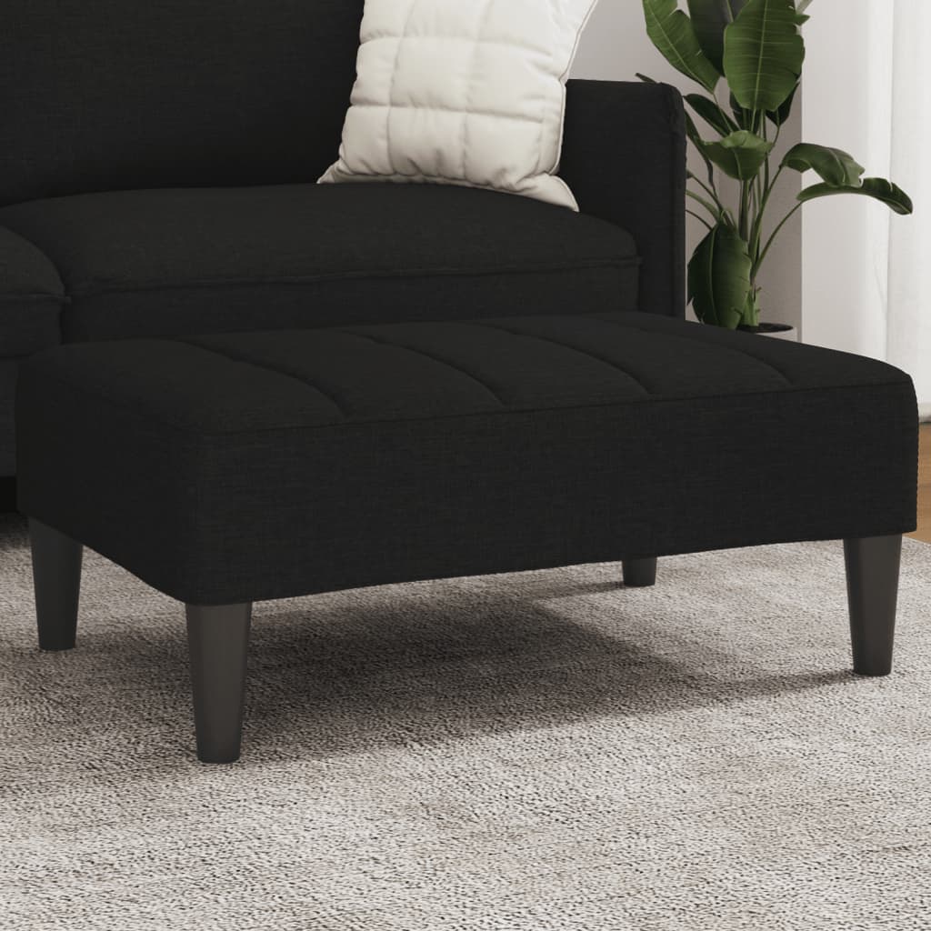 Apoio de pés 77x55x31 cm tecido preto