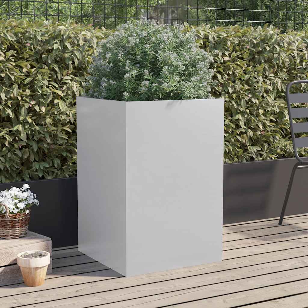 Vaso/floreira 52x48x75 cm aço galvanizado prateado