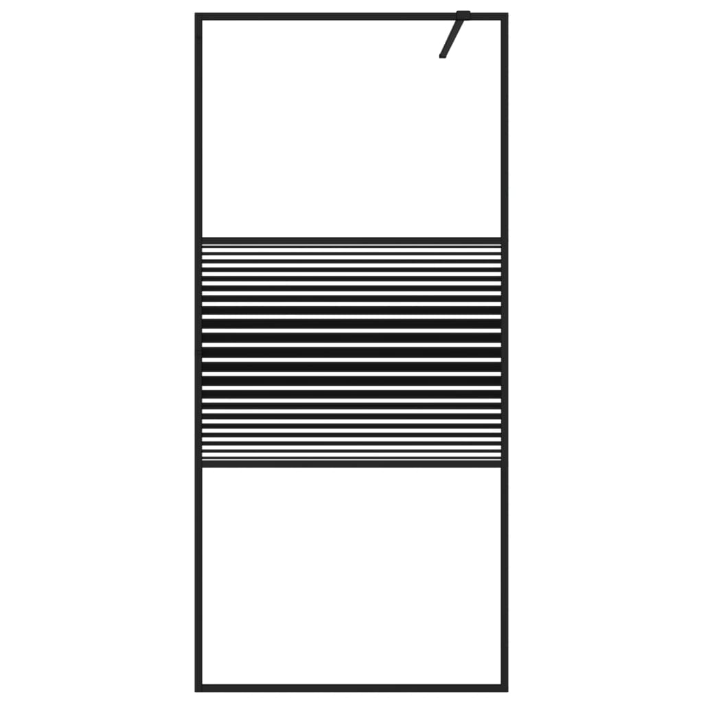 Divisória de chuveiro c/ vidro esg transparente 90x195 cm preto