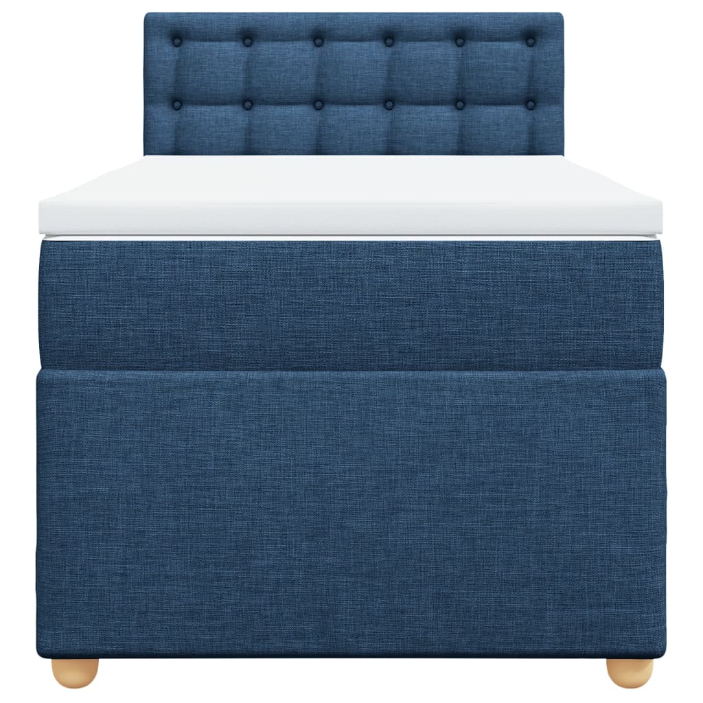 Cama com molas/colchão 100x200 cm tecido azul