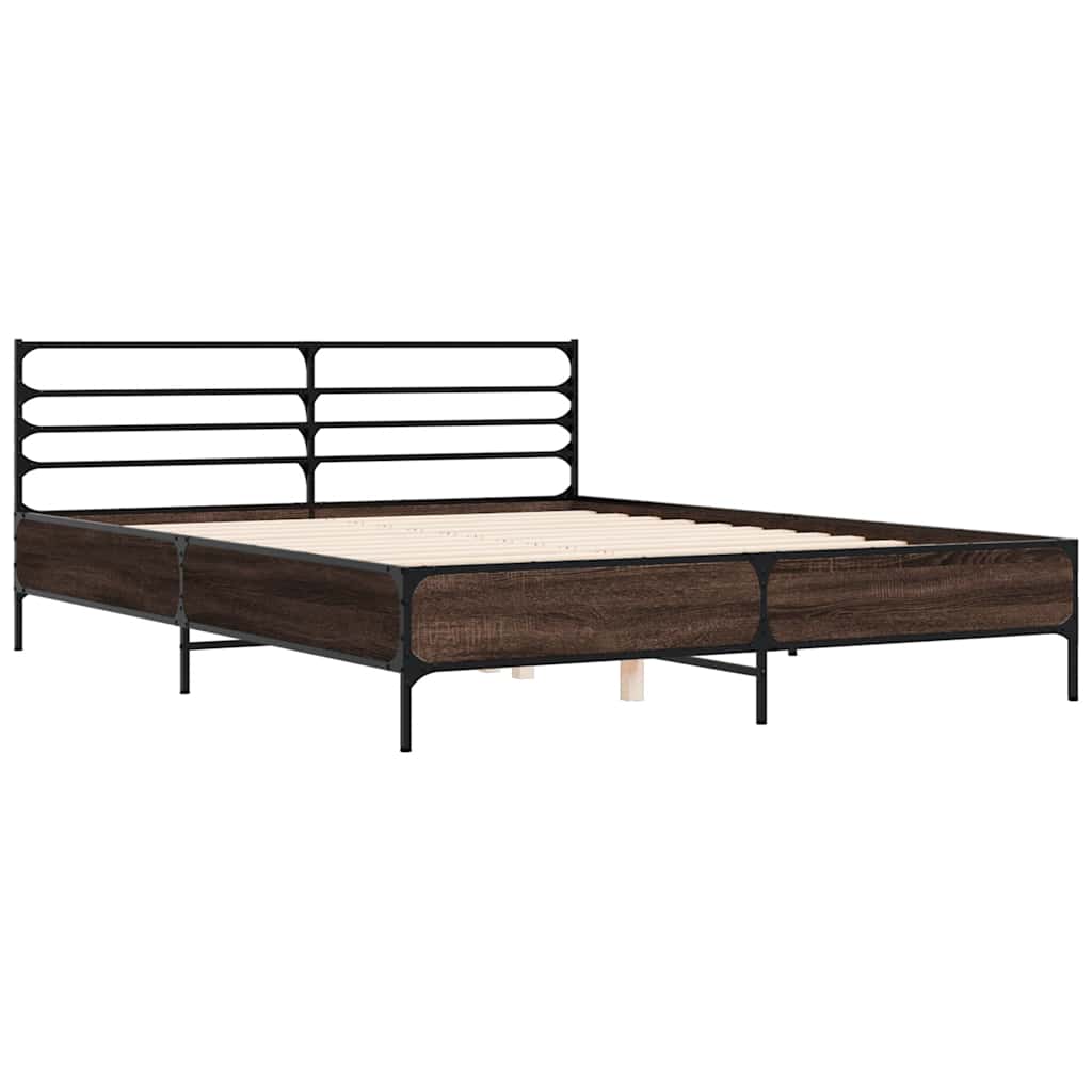 Estrutura de cama 150x200 cm derivados madeira/metal