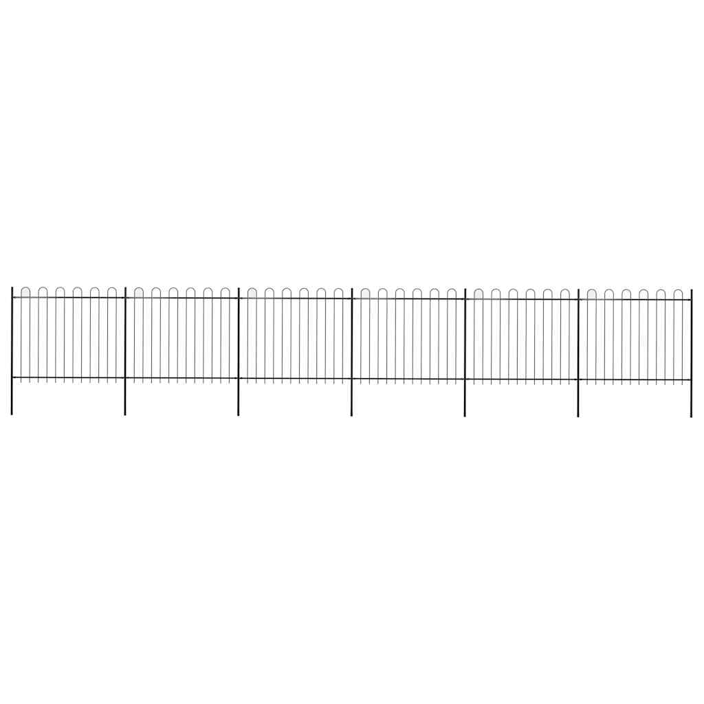 Cerca de jardim com arco superior em aço 1005x150 cm preta
