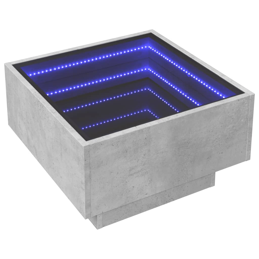 Mesa de centro c/ leds 50x50x30 cm derivados de madeira