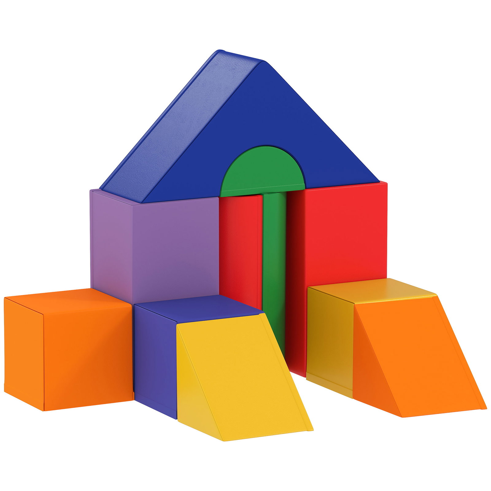 Conjunto de 11 Blocos de Espuma para Crianças Brinquedo de Aprendizagem para Crianças 1-3 Anos 50x50x25 cm Multicor