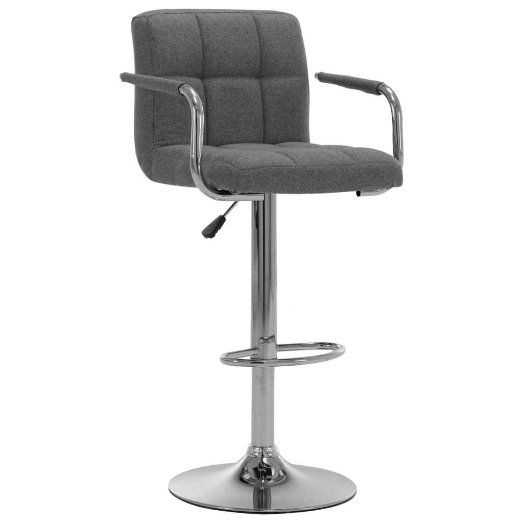 Cadeiras de bar 2 pcs tecido cinzento-claro