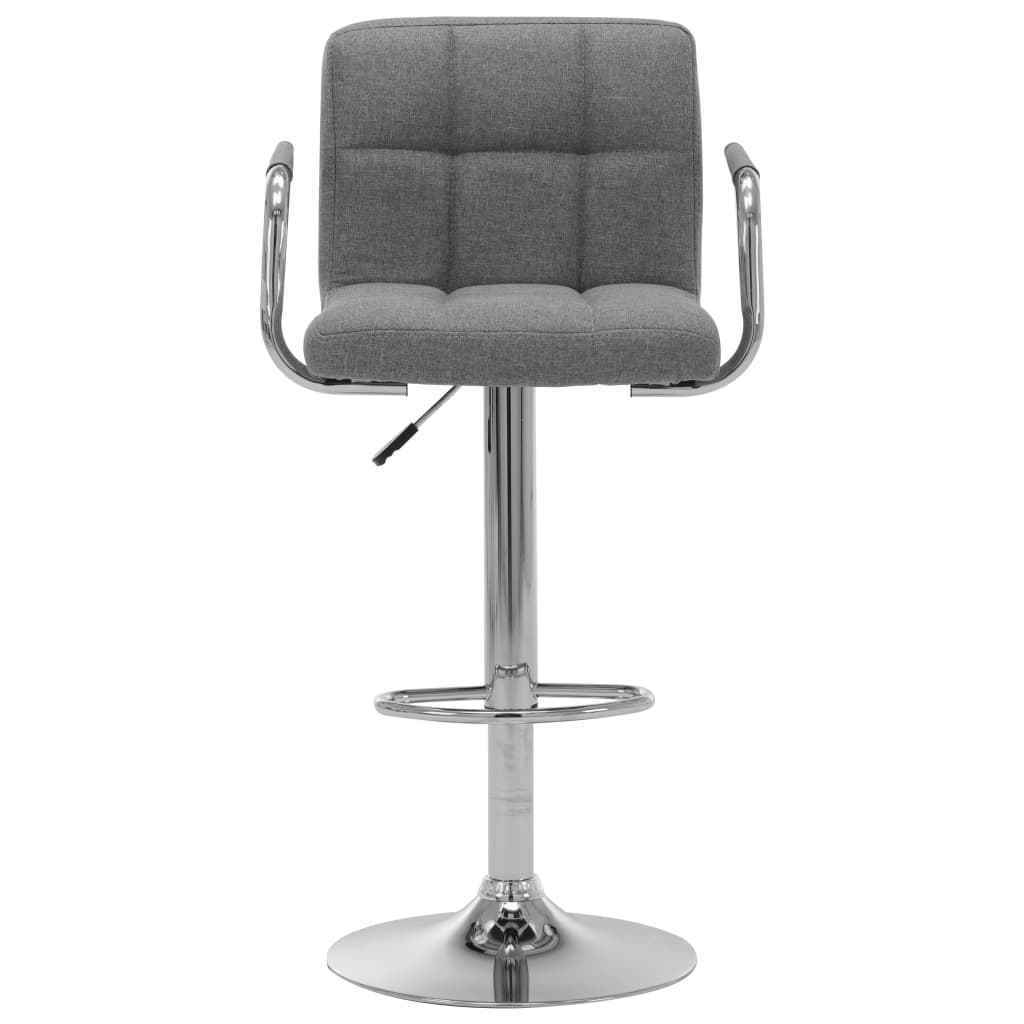 Cadeiras de bar 2 pcs tecido cinzento-claro