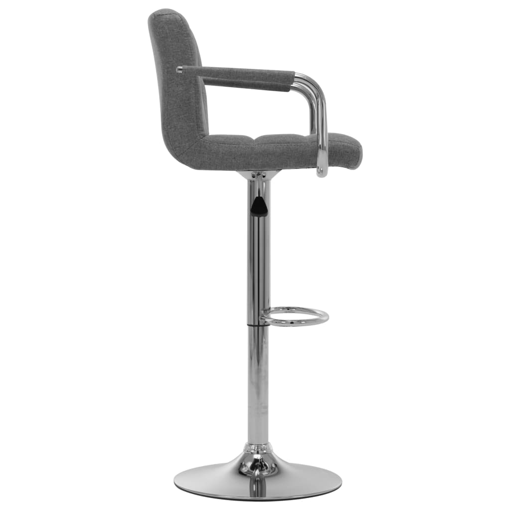 Cadeiras de bar 2 pcs tecido cinzento-claro