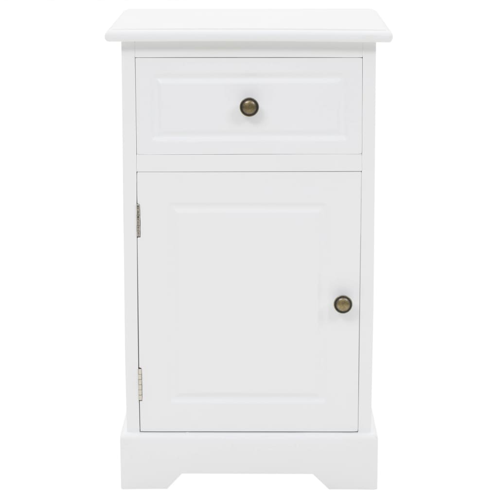 Mesa de cabeceira em MDF e madeira de pinho 35x32x59 cm