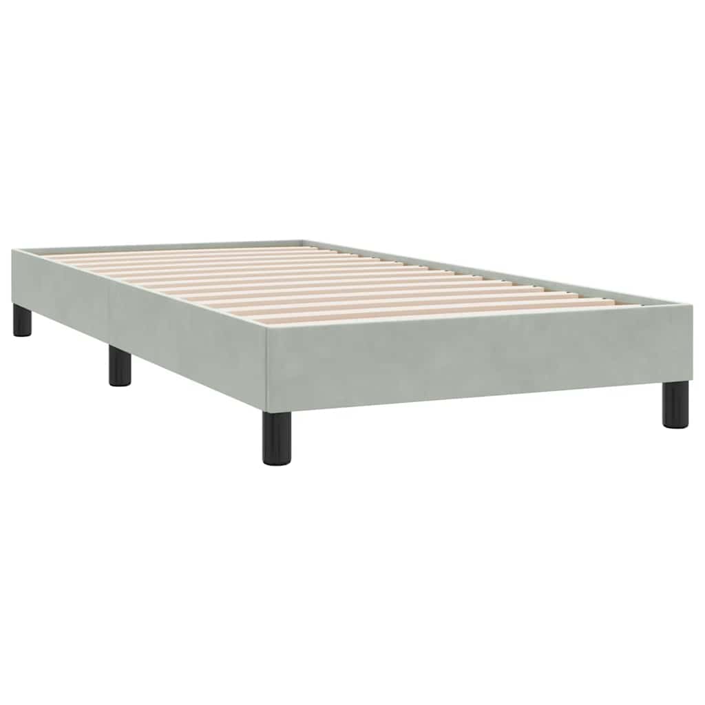 Cama com molas/colchão cinzento-claro 80x210 cm veludo