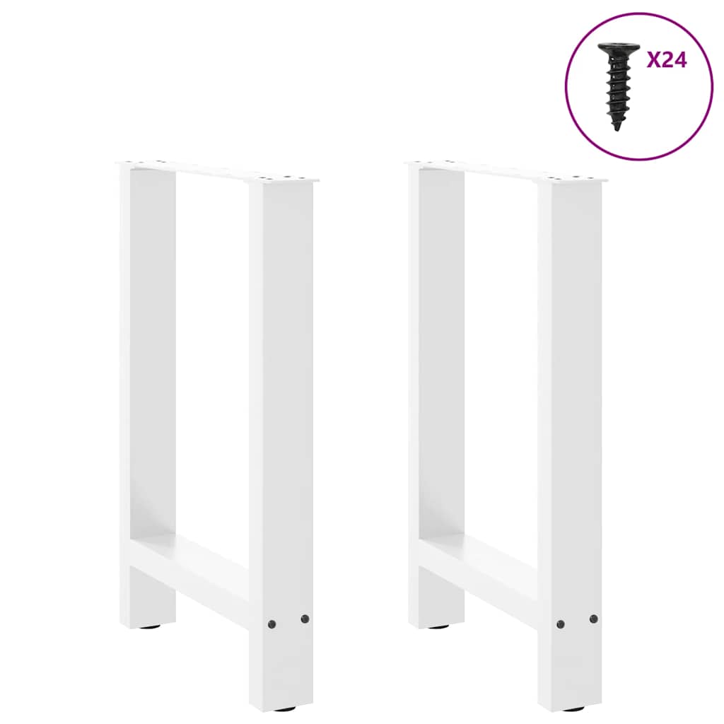 Pés para mesa de jantar , 2 peças, 50x (72-73) cm, branco, aço