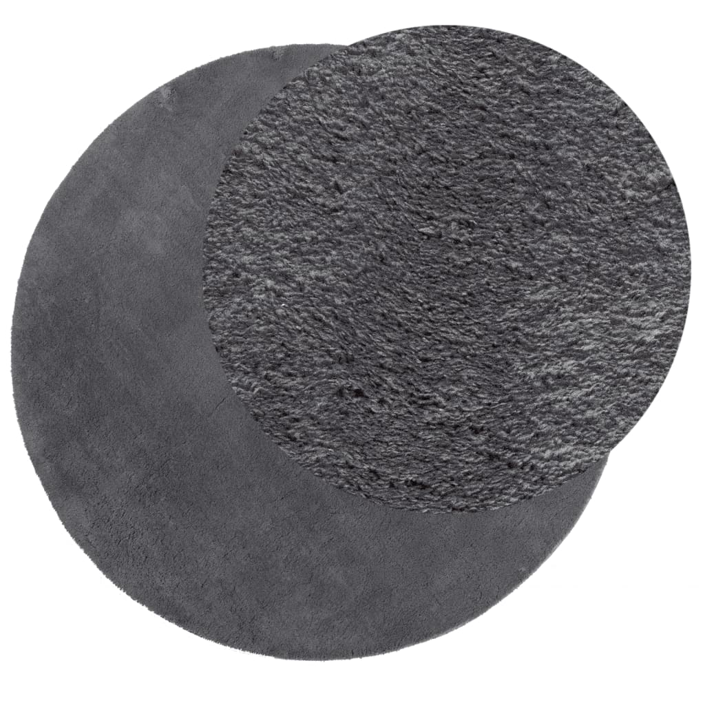 Tapete pelo curto macio e lavável huarte ø 200 cm antracite