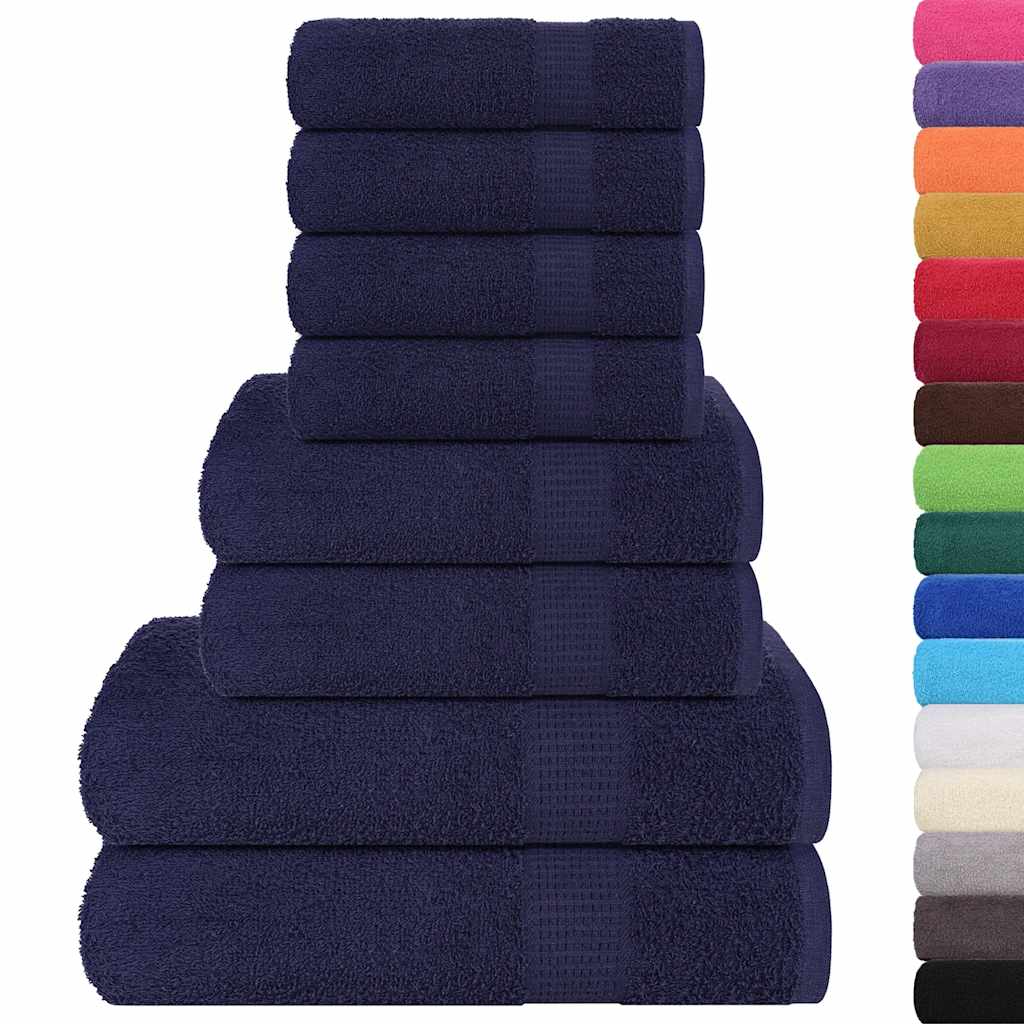 8Pcs conjunto toalha frogn 360 g/m² azul-marinho