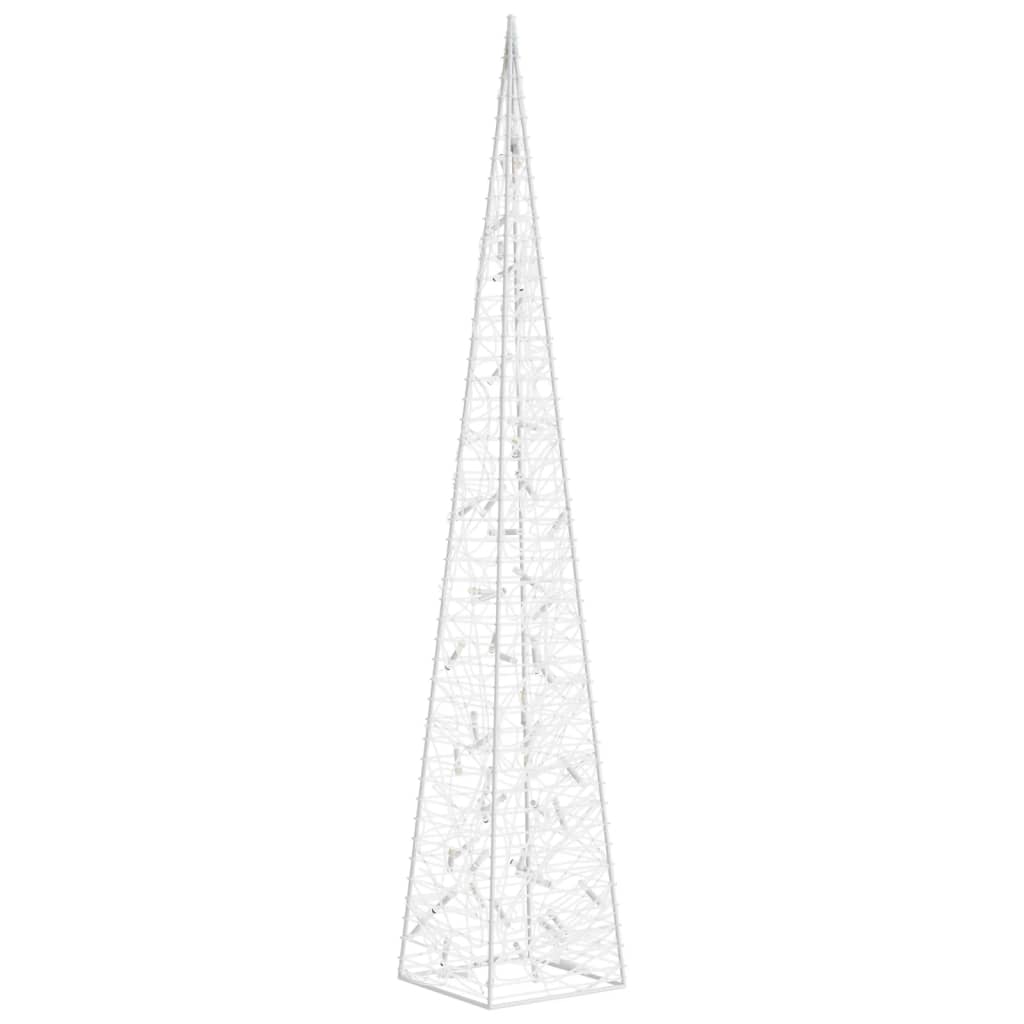 Cone de iluminação decorat. c/ leds azuis acrílico 120 cm