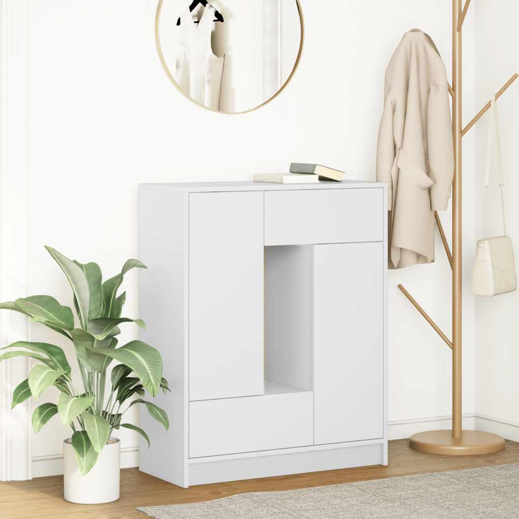 Aparador c/ gavetas e portas 73x31x90 cm branco