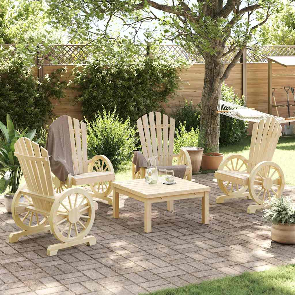 Cadeiras adirondack para jardim 4 pcs madeira de abeto maciça