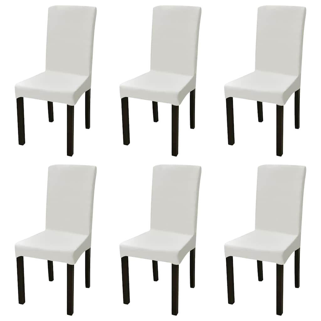 6 Pcs capas extensíveis para cadeiras cor creme