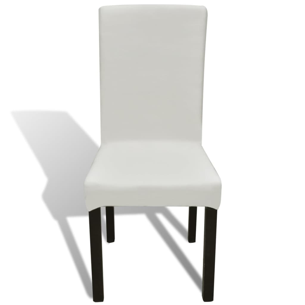 6 Pcs capas extensíveis para cadeiras cor creme