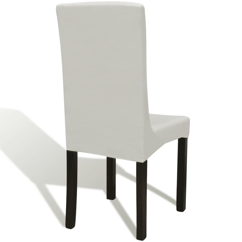 6 Pcs capas extensíveis para cadeiras cor creme