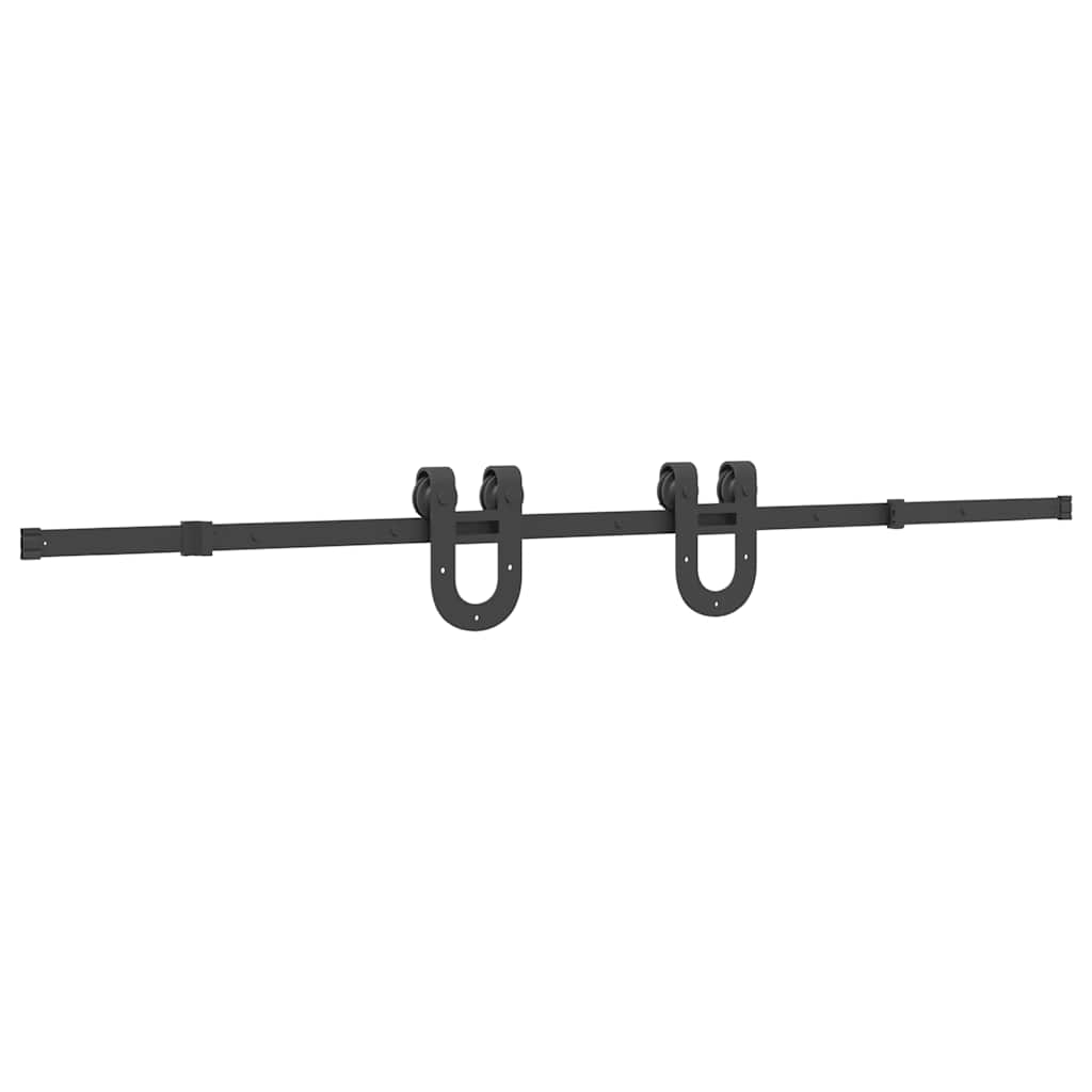 Kit de ferragens para porta deslizante 200 cm aço preto