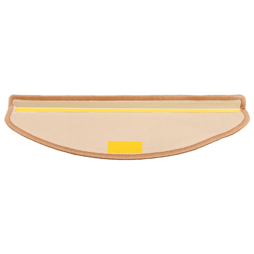 Tapetes de escadas adesivos 5 pcs 65x21x4 cm bege