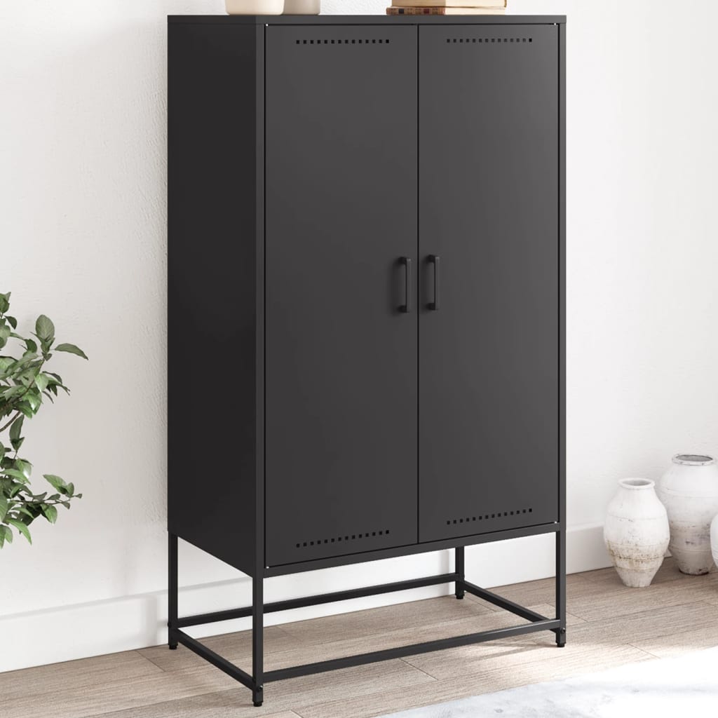 Aparador alto 68,5x38,5x123,5 cm aço preto