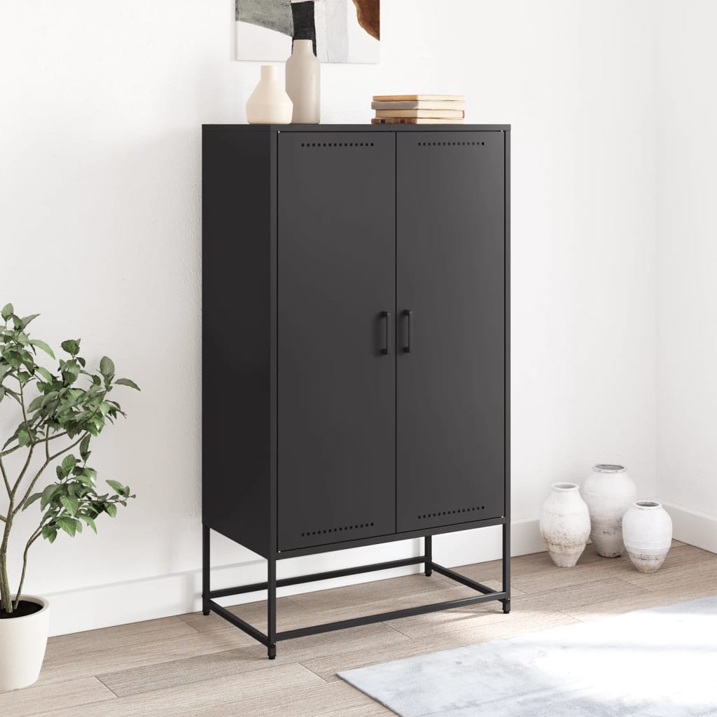 Aparador alto 68,5x38,5x123,5 cm aço preto