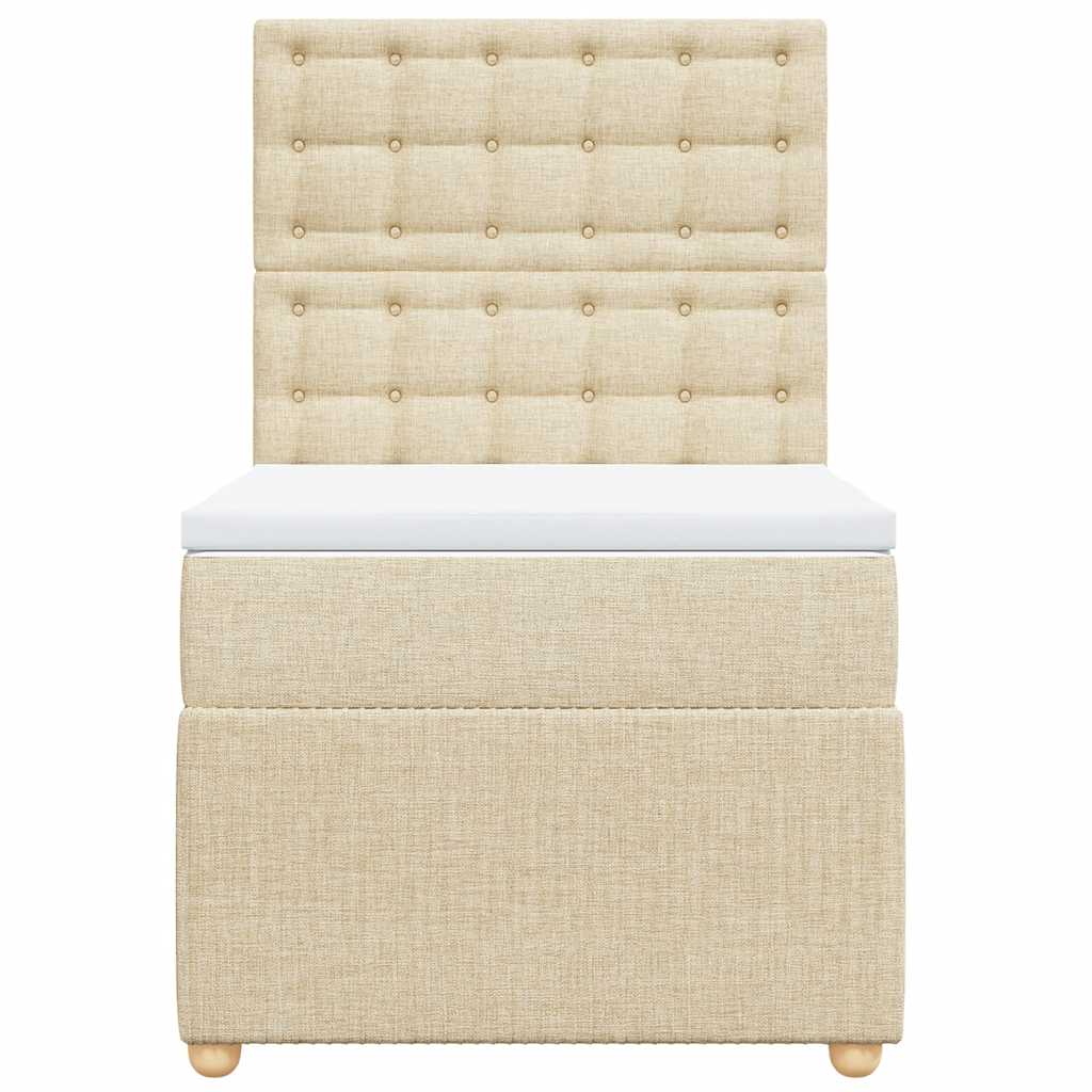 Cama com molas/colchão 90x200 cm tecido cor crème