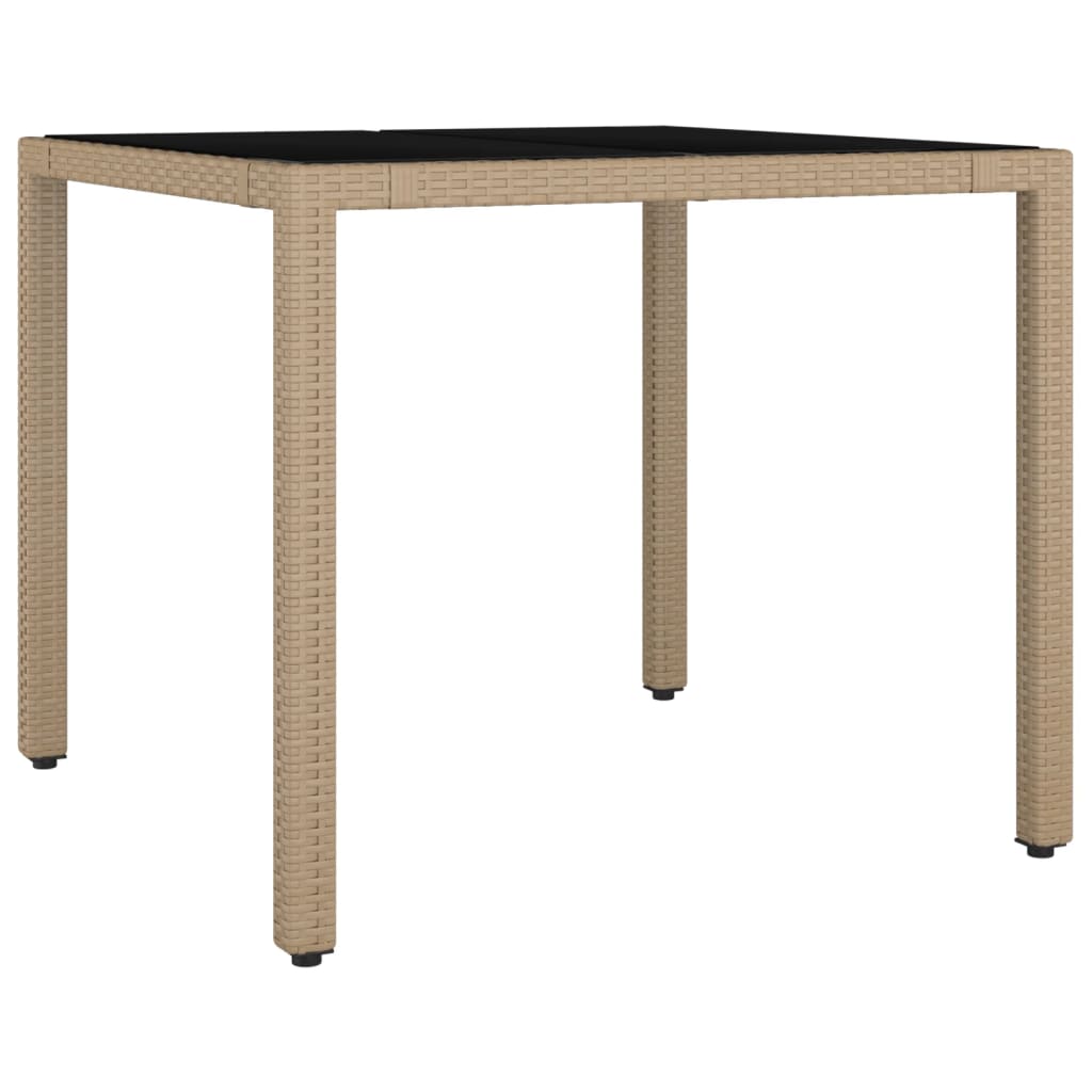3 Pcs conjunto bistrô com almofadões vime PE bege