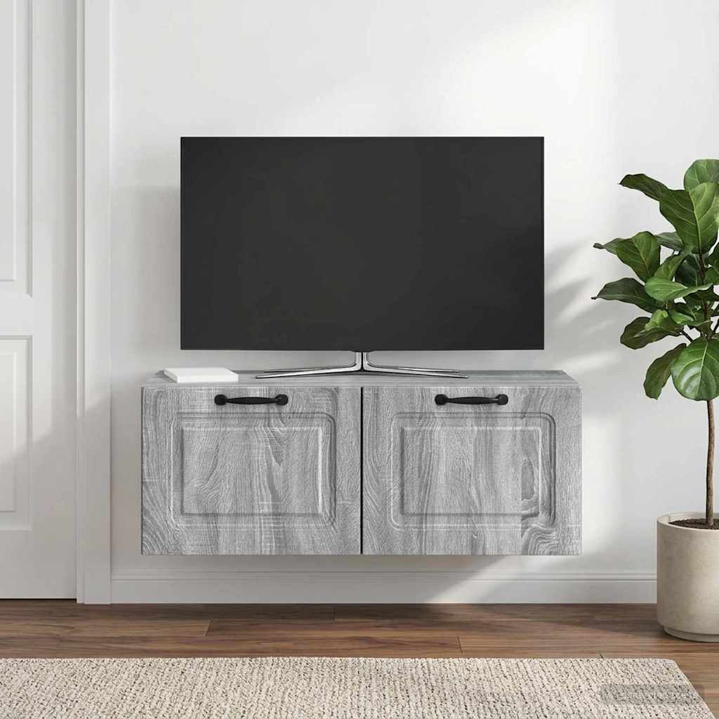 Gabinete de TV de parede sonoma cinzento 78,5 x 31 x 30 cm