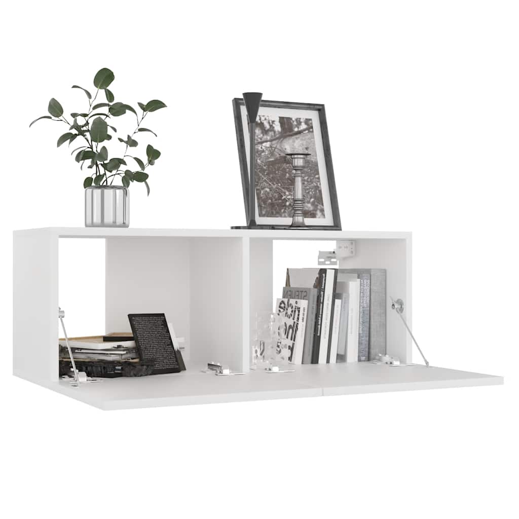 5 Pcs conjunto de móveis de TV derivados de madeira branco