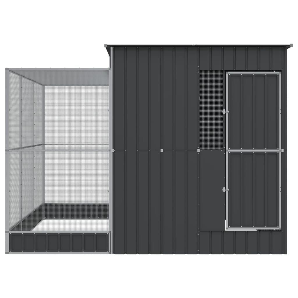 Aviário com extensão prata 290x303x216 cm aço