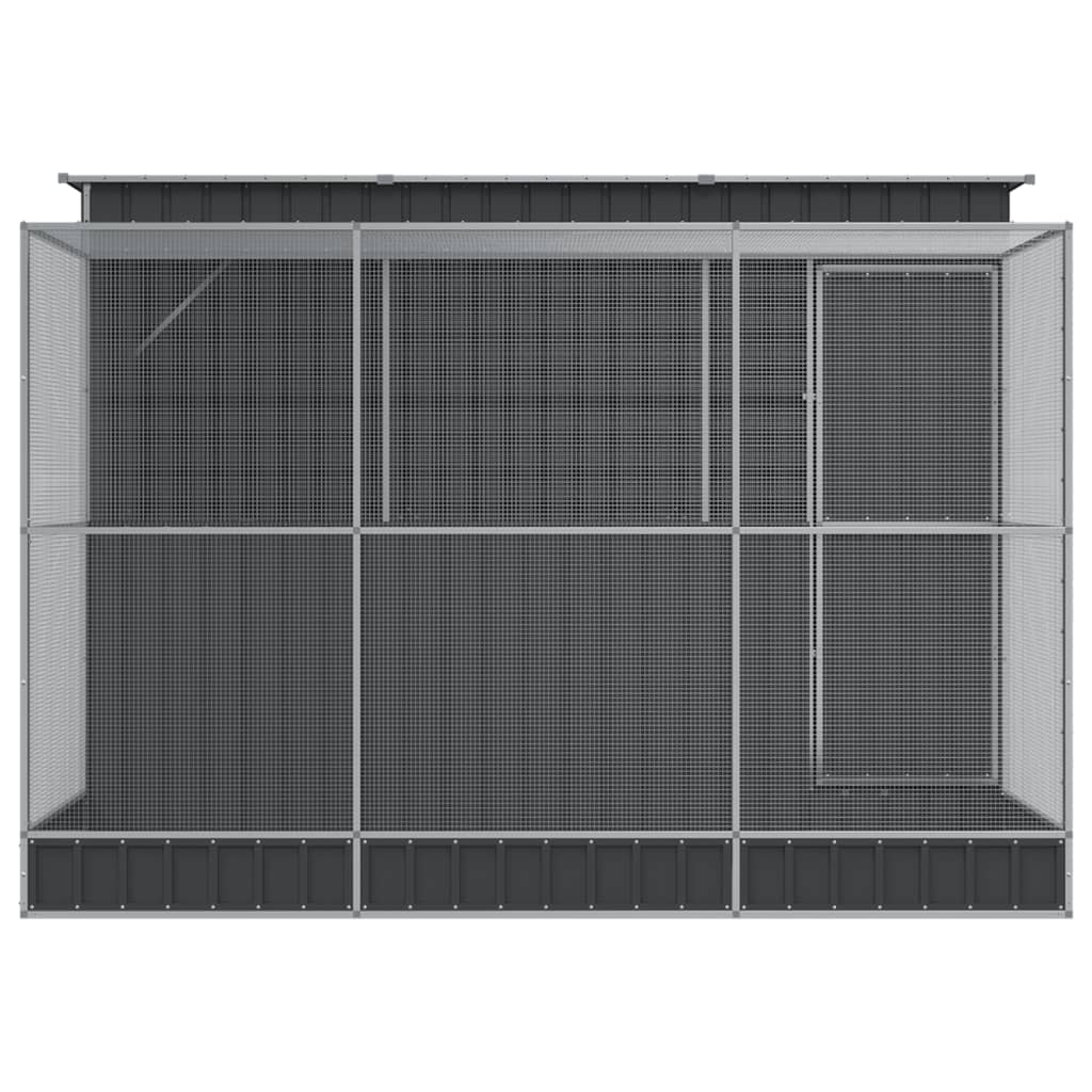 Aviário com extensão prata 290x303x216 cm aço