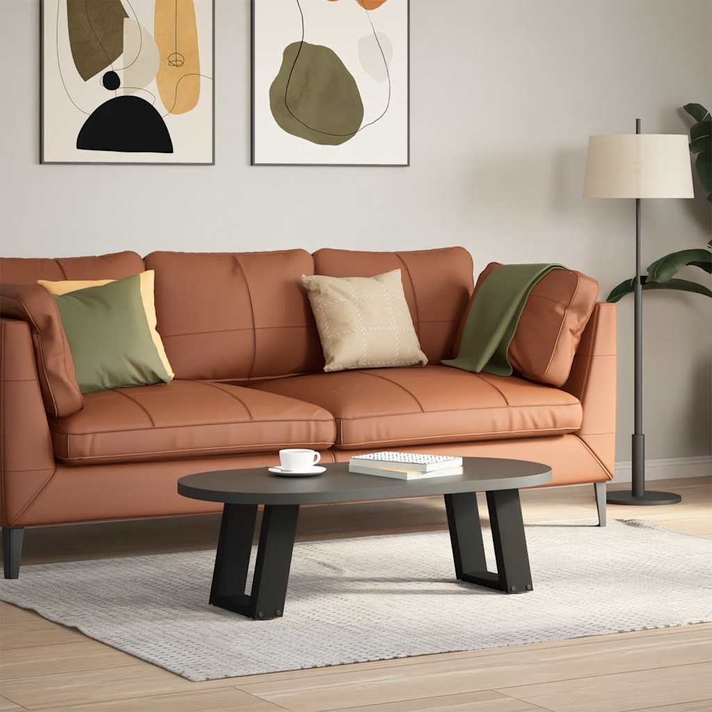 Pés para mesa de centro em formato de u, 2 peças, preto, 30x(30-31) cm, aço