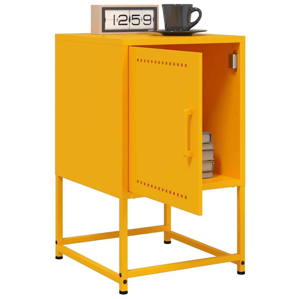 Mesa de cabeceira 36x39x60,5 cm aço amarelo mostarda