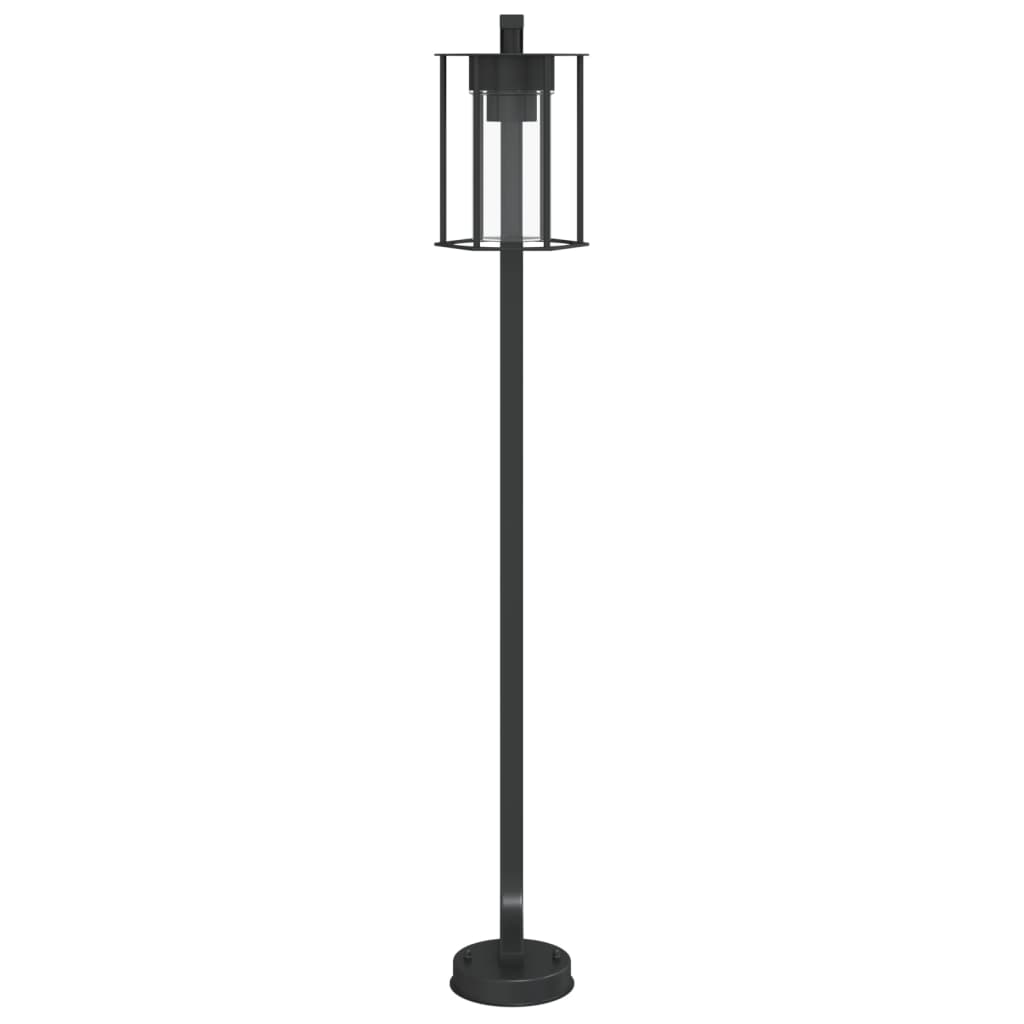 Candeeiro de chão para exterior 100 cm aço inoxidável preto