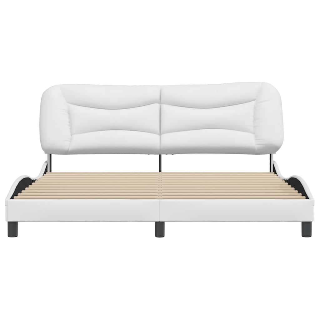 Estrutura de cama sem colchão hvar 180x200 cm couro artificial branco