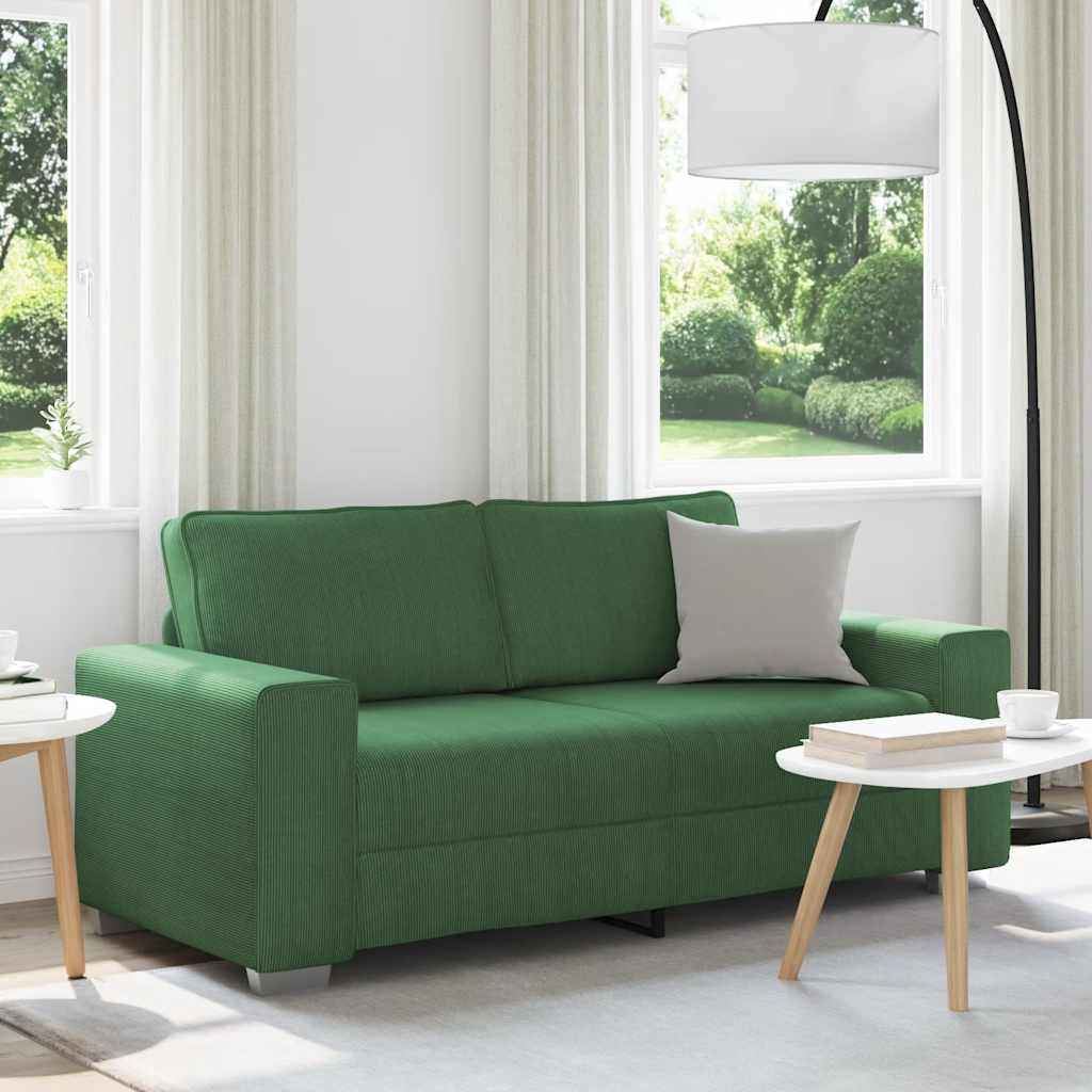Sofá-luvas 180x77x82 cm tecido corduroy verde escuro