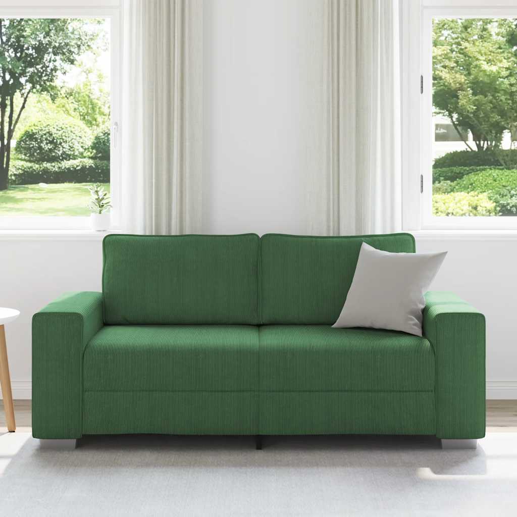 Sofá-luvas 180x77x82 cm tecido corduroy verde escuro