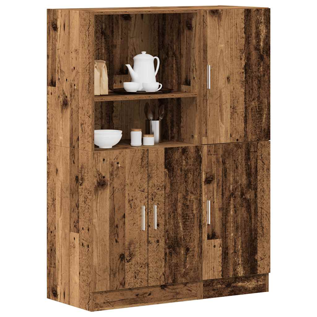 2 Pcs armário de cozinha conjunto deriv. madeira madeira velha