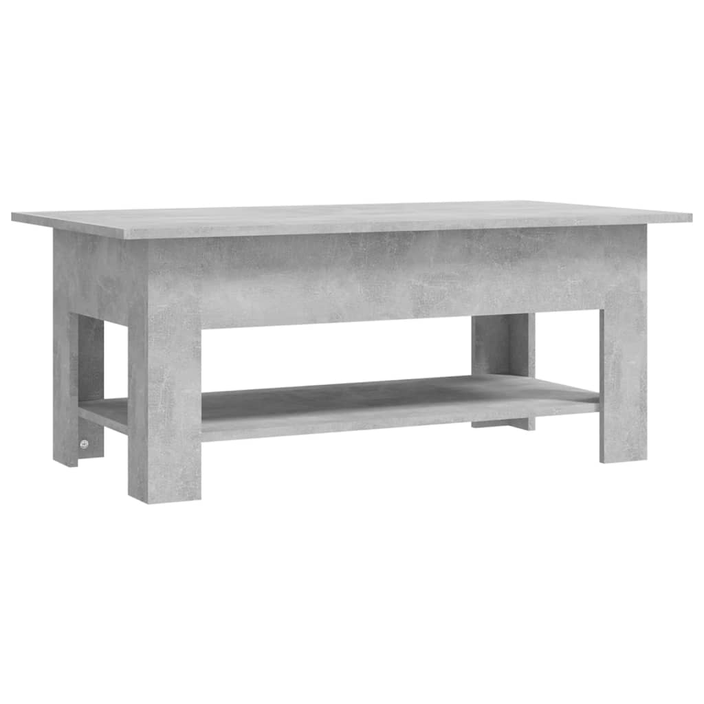 Mesa de centro 102x55x42 cm madeira processada cinza cimento