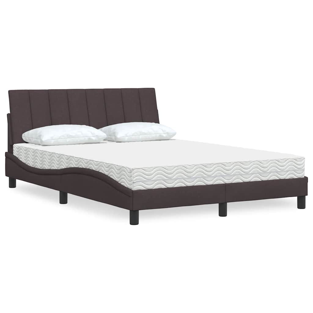 Cama com colchão hanko 120x200 cm tecido castanho-escuro