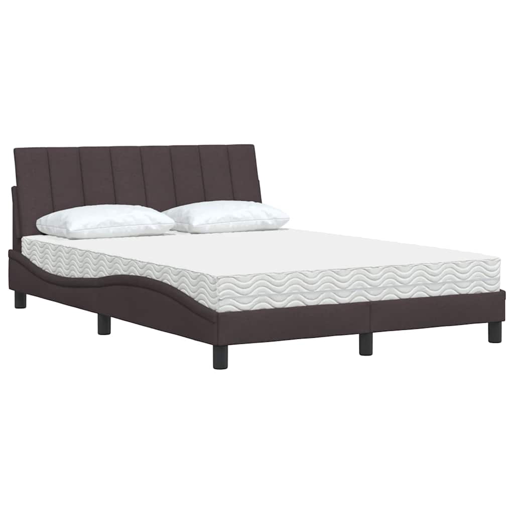 Cama com colchão hanko 120x200 cm tecido castanho-escuro