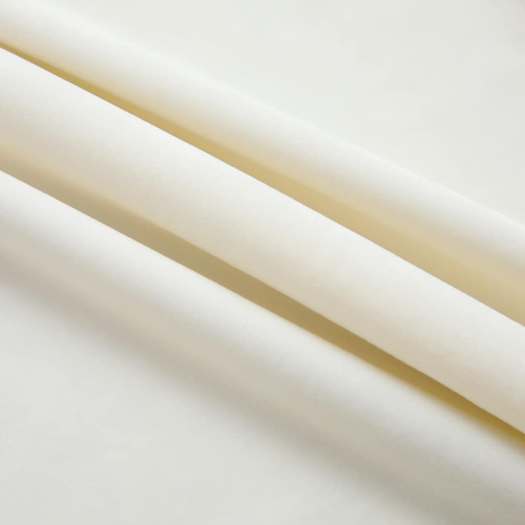 Cortinas blackout com ganchos 2 pcs 140x175 cm veludo cor creme