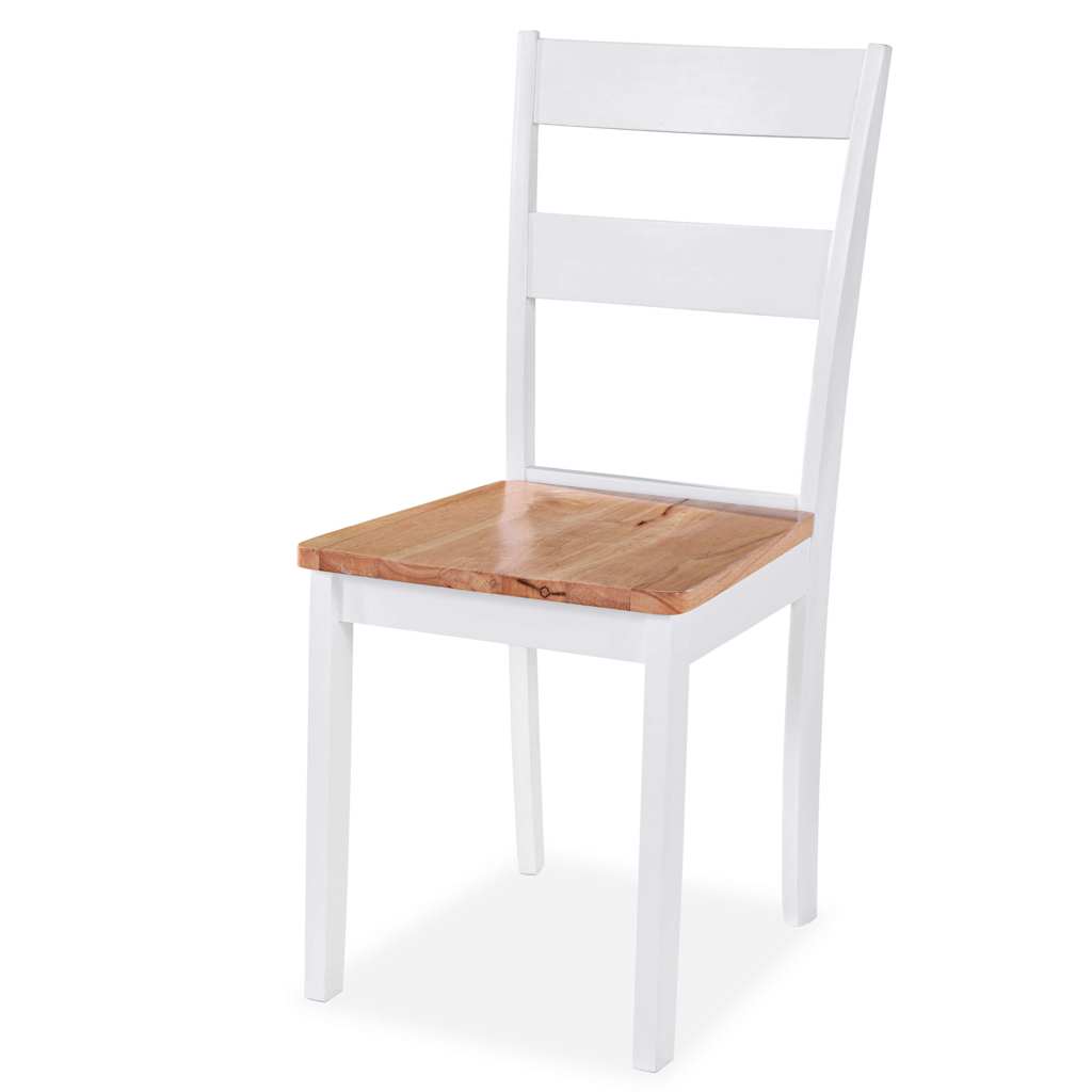 Cadeiras de jantar 6 pcs seringueira maciça branco