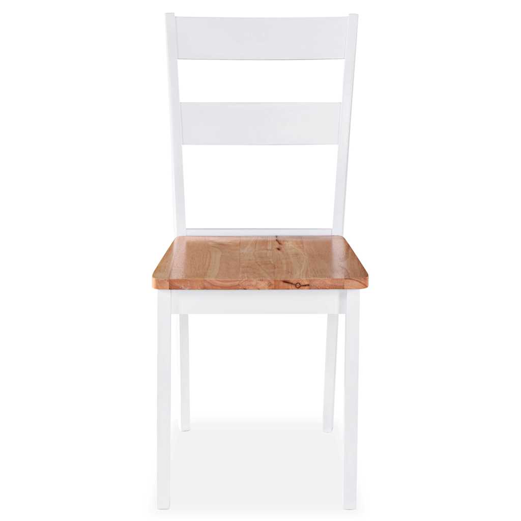 Cadeiras de jantar 6 pcs seringueira maciça branco