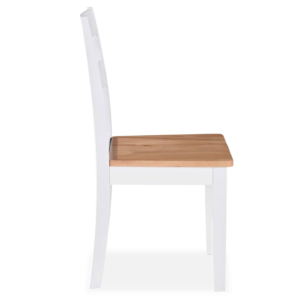 Cadeiras de jantar 6 pcs seringueira maciça branco