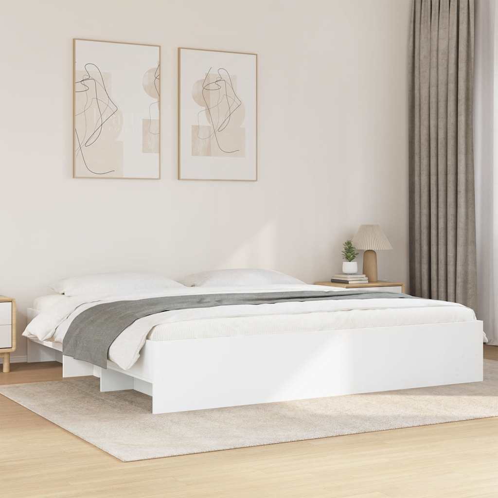 Estrutura de cama 200x200 cm derivados de madeira branco