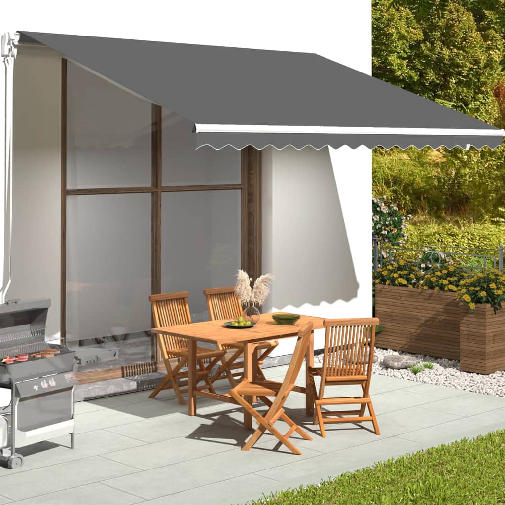 Tecido de substituição para toldo antracite 450x350 cm poliéster