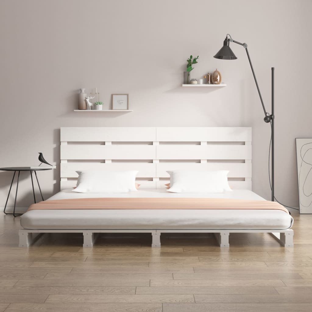 Cama sem colchão 180x200 cm madeira de pinho maciça branco