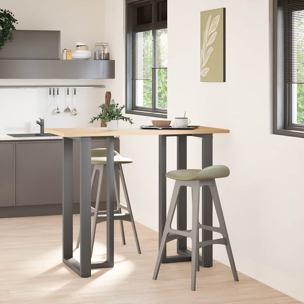 Pés para mesa de bar em forma de t, 2 peças, antracite, 60x35x(110-111) cm, aço